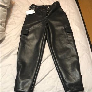 Aritzia modern cargo pants leather